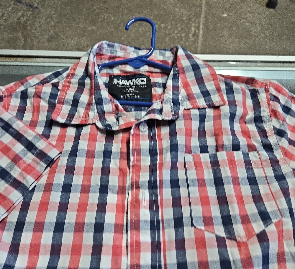 Tony Hawk Boy's Red and Blue Checkered Shirt